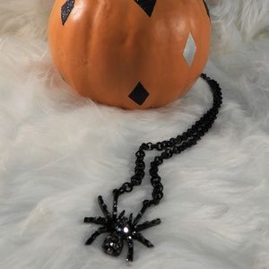 Black Spooky Spider Necklace